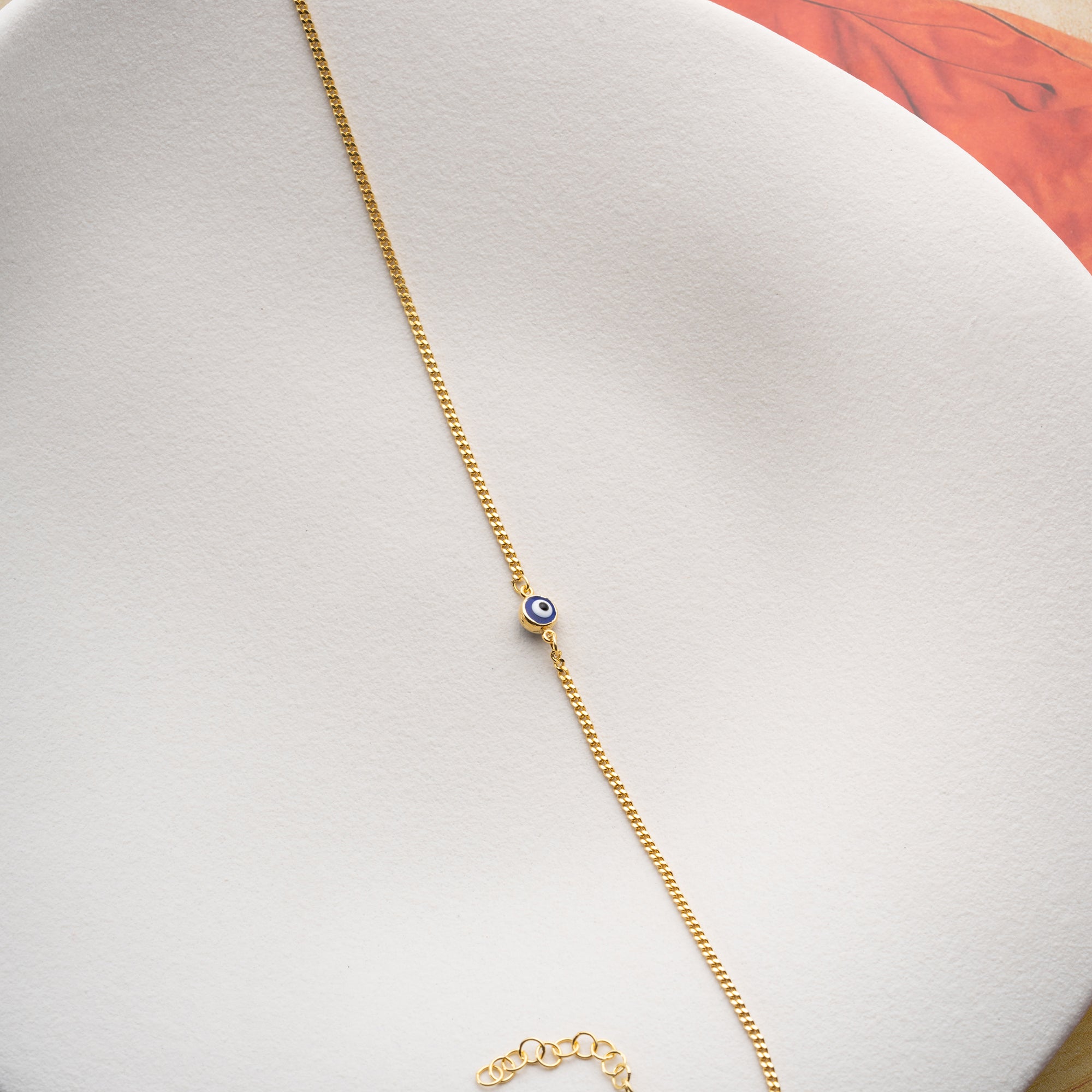 MINI MÖRKBLÅT NAZAR ARMBAND | 925 SILVER