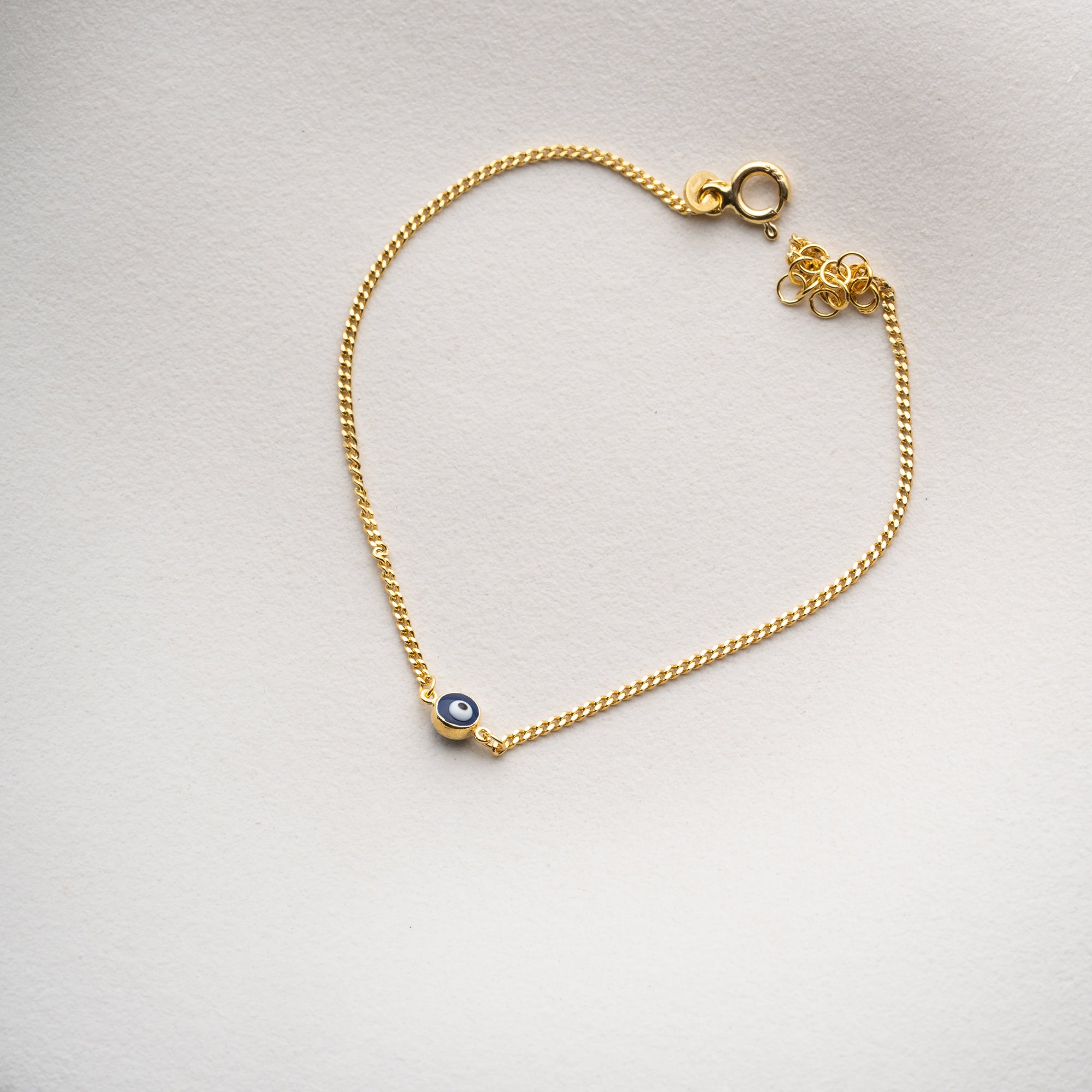 MINI MÖRKBLÅT NAZAR ARMBAND | 925 SILVER