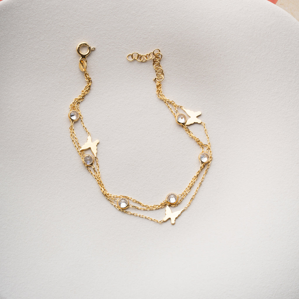 ARMBAND MED FJÄRILSSTEN | 925 SILVER