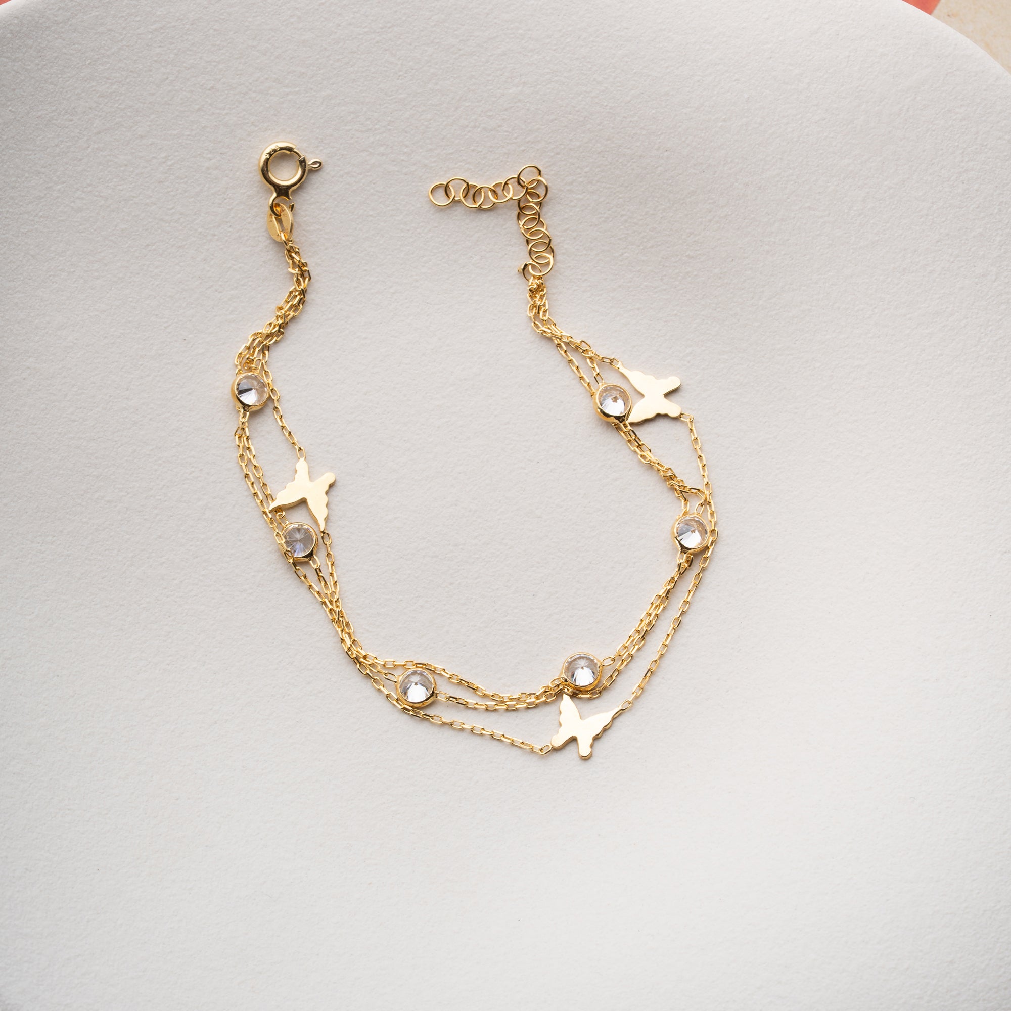 ARMBAND MED FJÄRILSSTEN | 925 SILVER