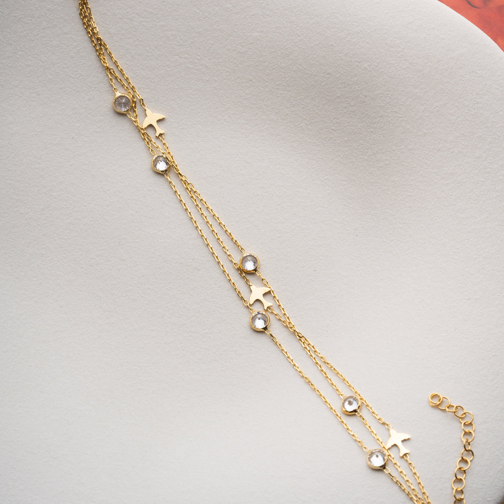 ARMBAND FÅGEL STEN | 925 SILVER