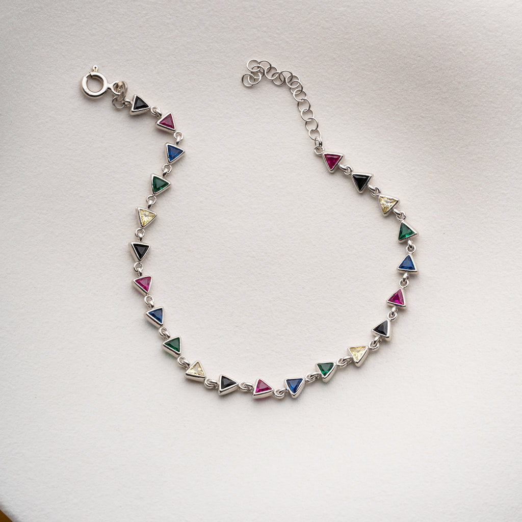 RÖD FÄRGFULL ARMBAND | 925 SILVER