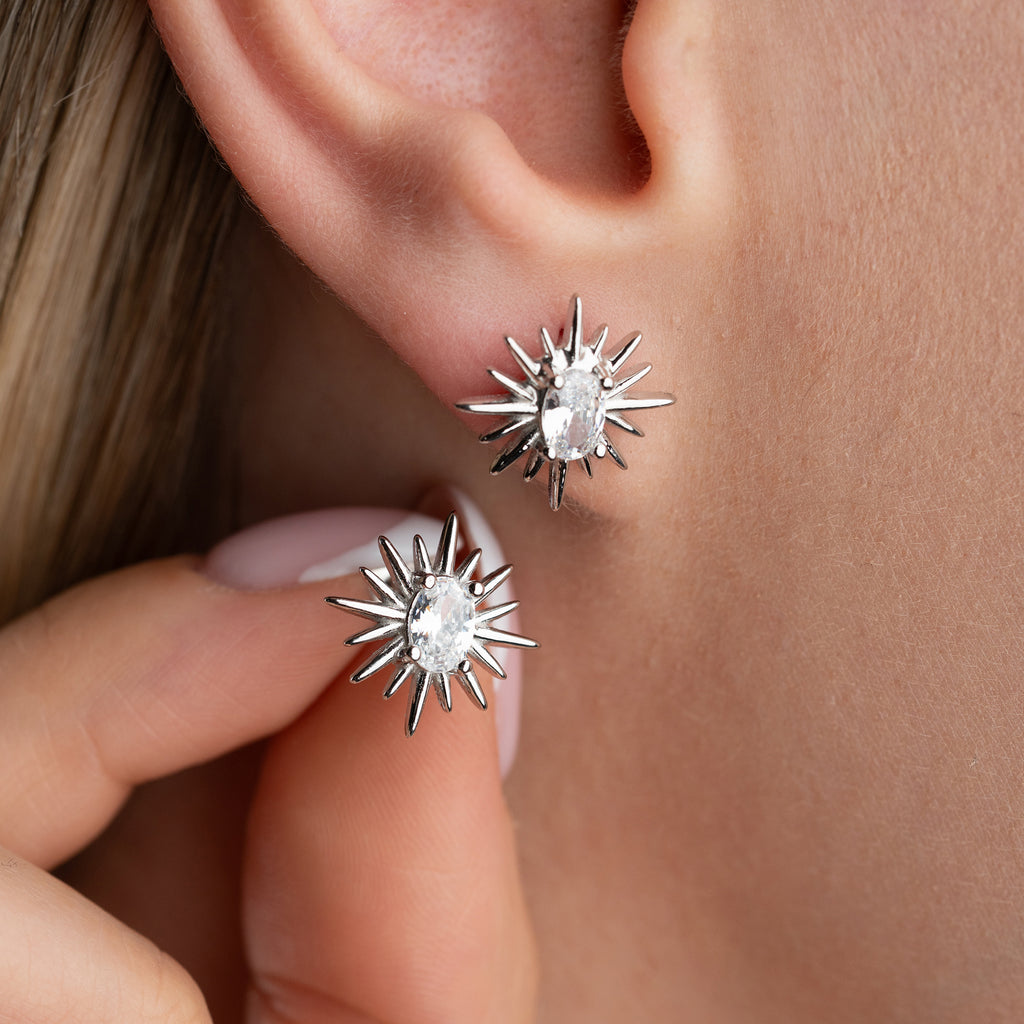 MINIMALISTISKA ÖRHÄNGEN MED OVAL ZIRKON | 925 SILVER