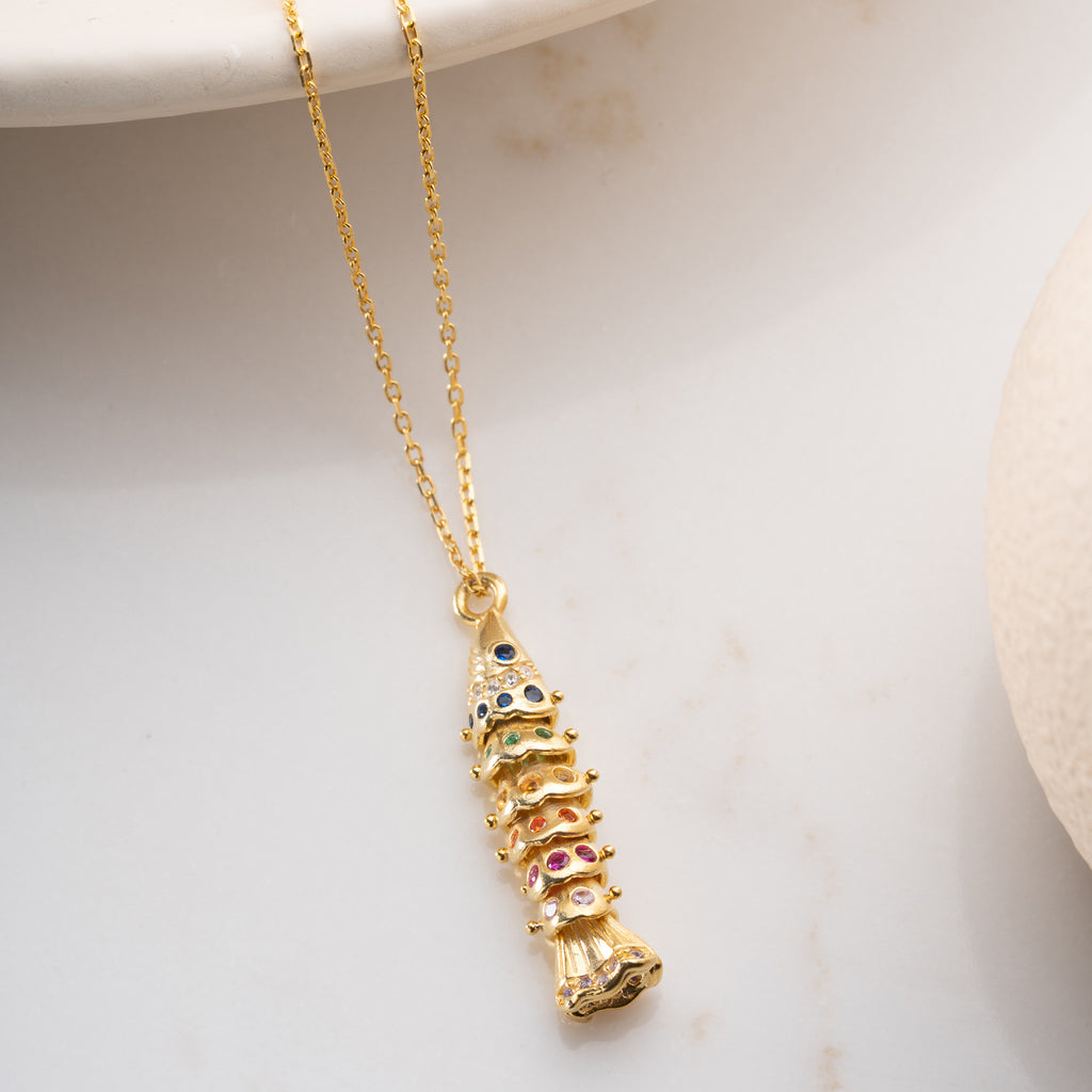 FÄRGRAD FISKKEDJA | 925 SILVER 