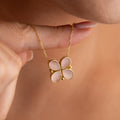 MEDALJONGHALSBAND MED ROSA BLOMMA | 925 SILVER