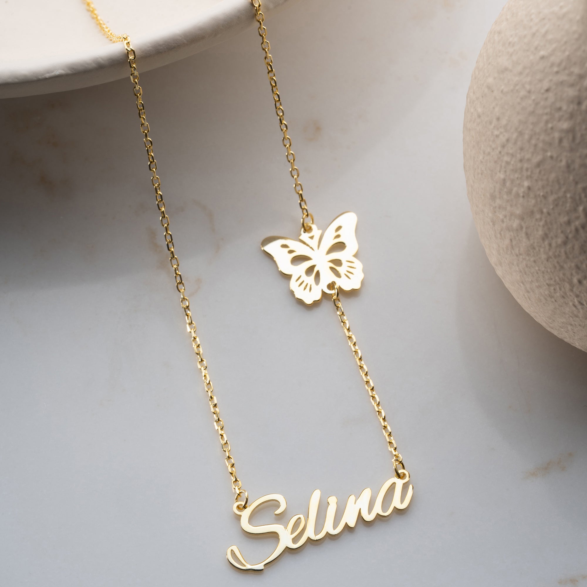 STOR FJÄRIL NAMN KRAGE | 925 SILVER