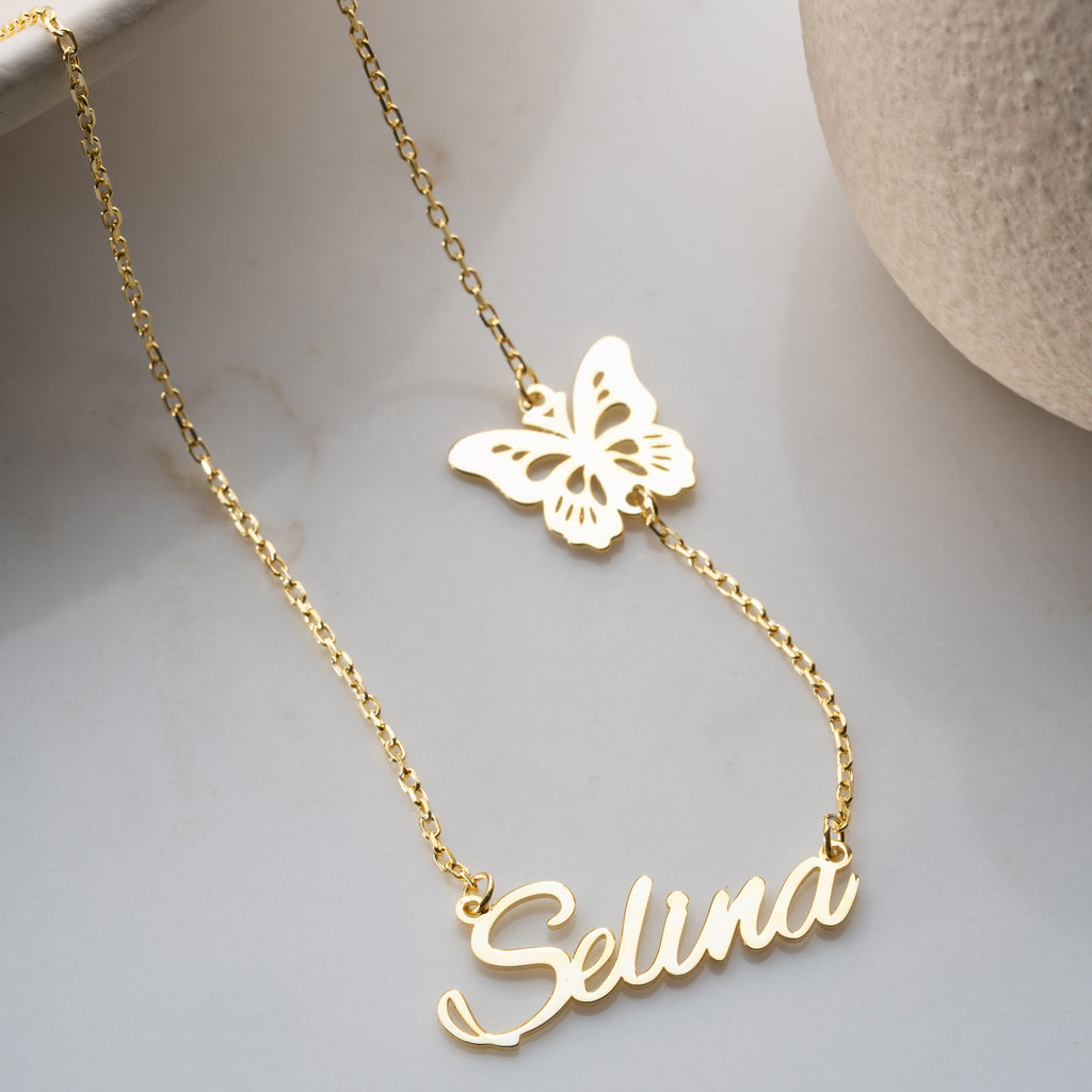 STOR FJÄRIL NAMN KRAGE | 925 SILVER