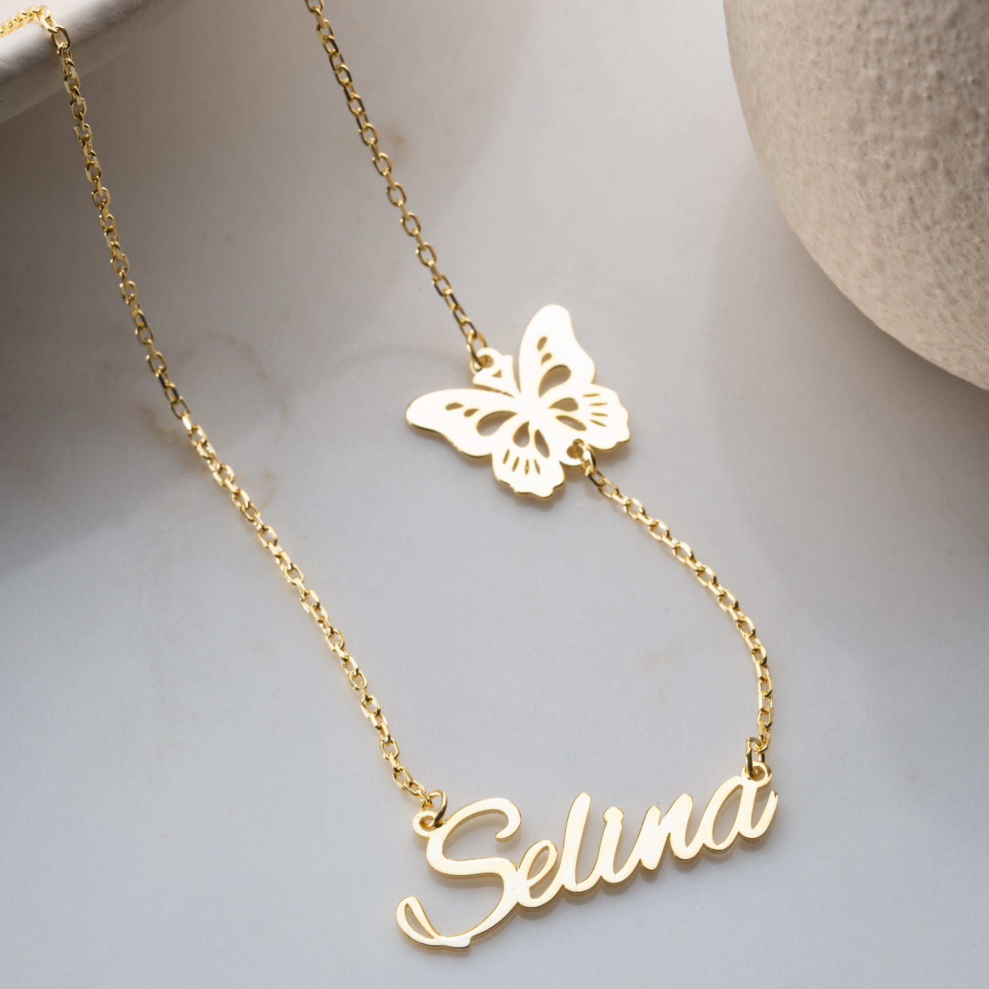 STOR FJÄRIL NAMN KRAGE | 925 SILVER