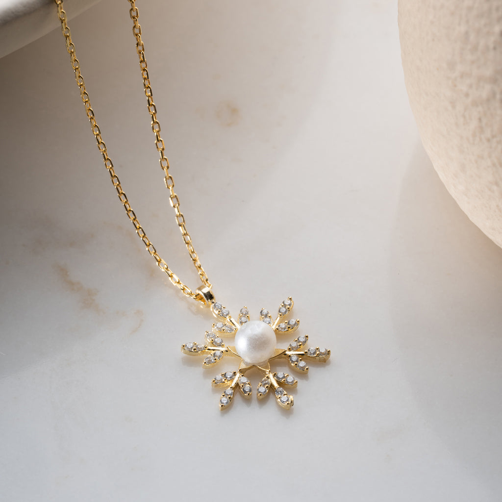 SNÖFLINGA PÄRL KRAGE| 925 SILVER