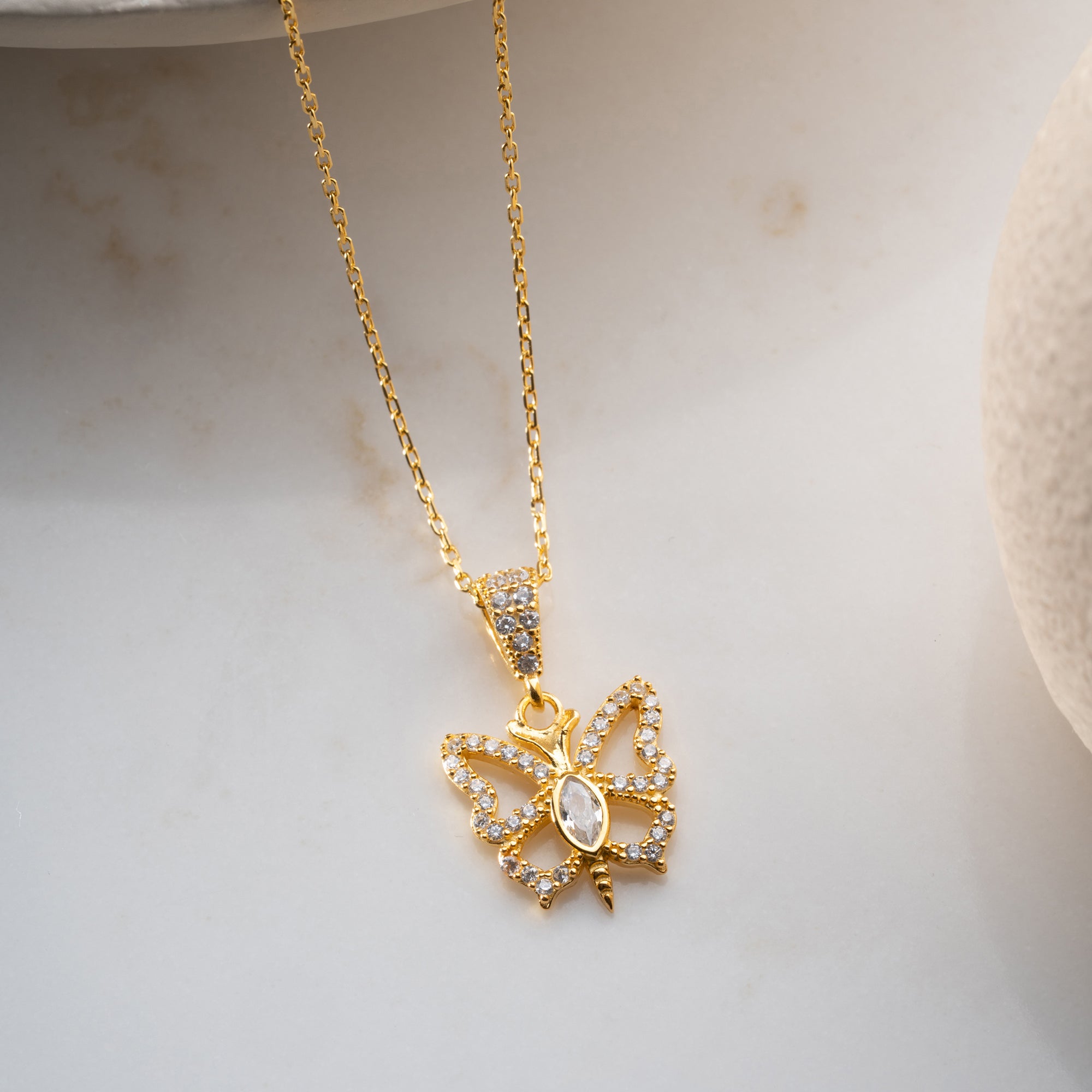 STORT FJÄRIL KRAGE| 925 SILVER