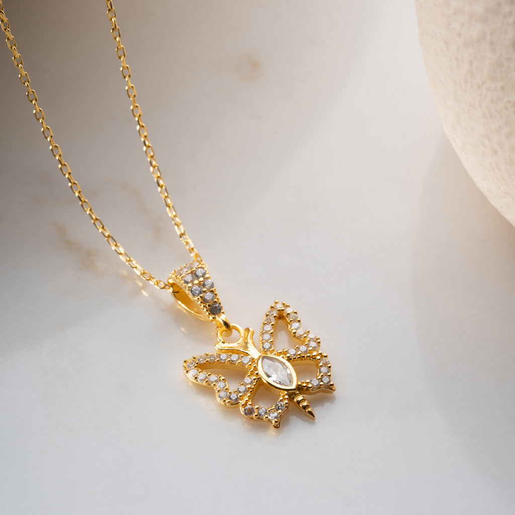 STORT FJÄRIL KRAGE| 925 SILVER