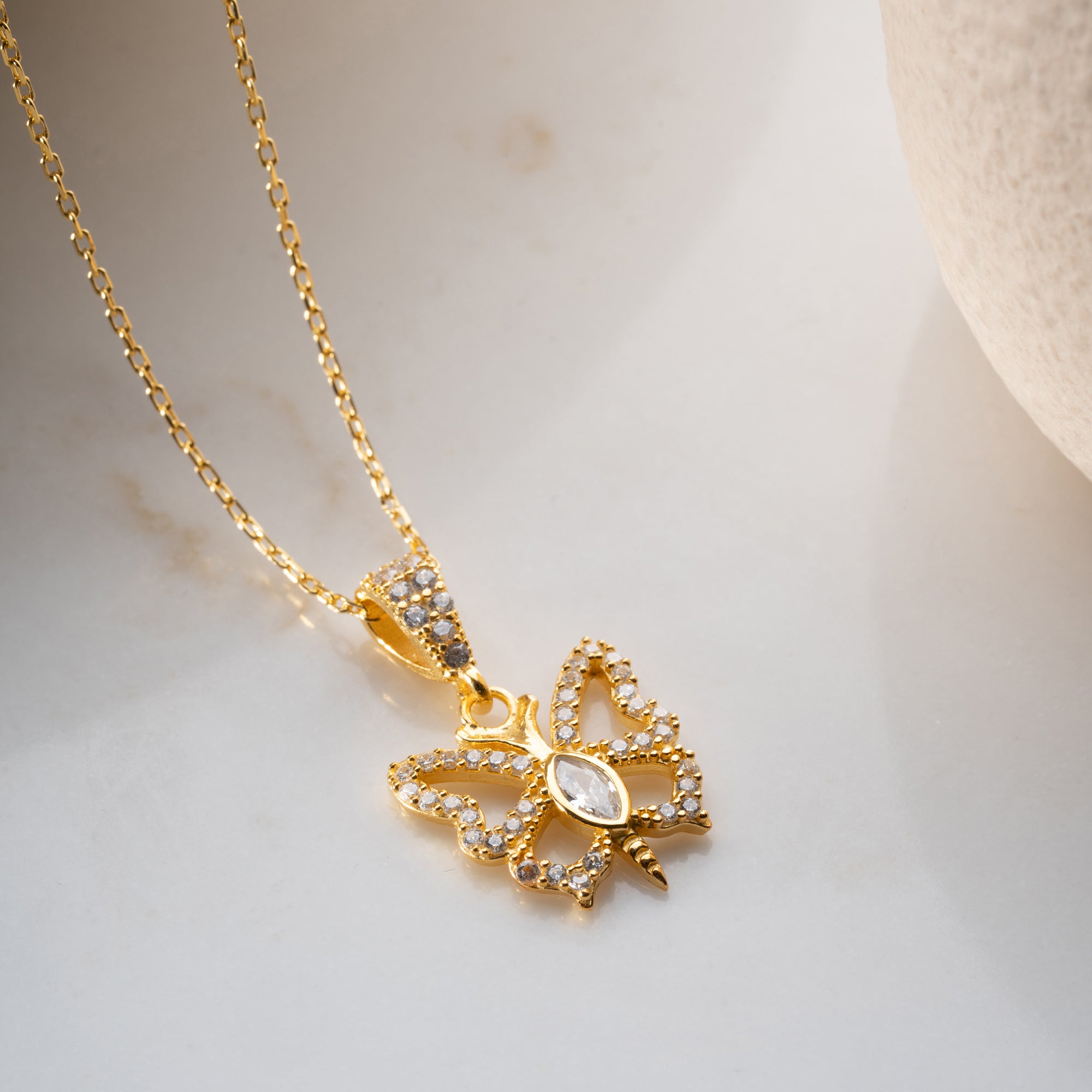 STORT FJÄRIL KRAGE| 925 SILVER