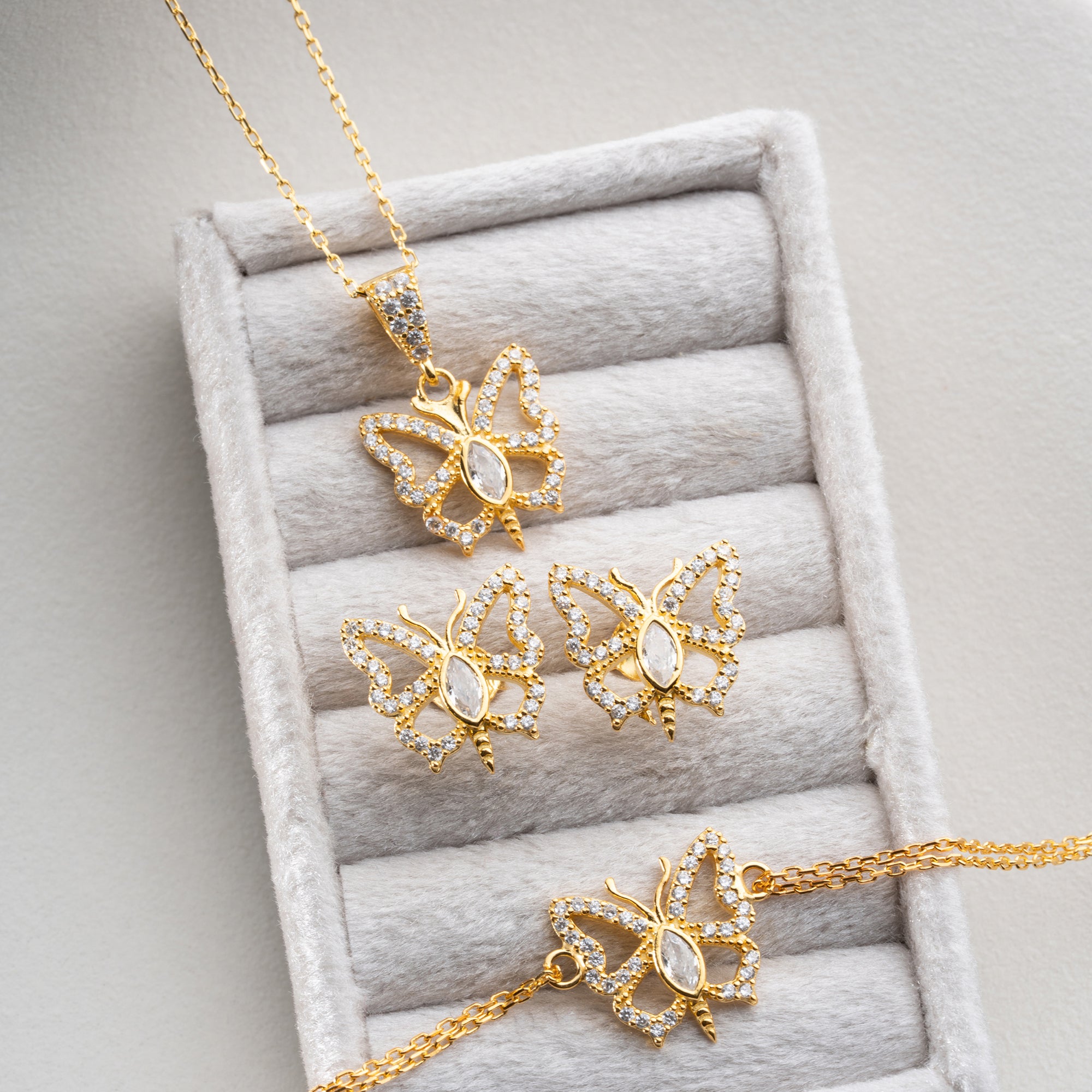 FJÄRIL KRAGE | ARMBAND | ÖRHÄNGNINGSSET | 925 SILVER