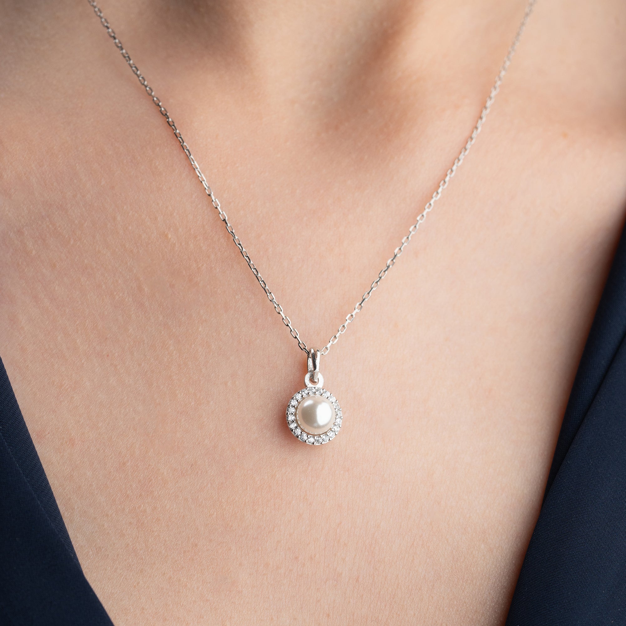 ZIRKONIAPÄRLHALSBAND | 925 SILVER