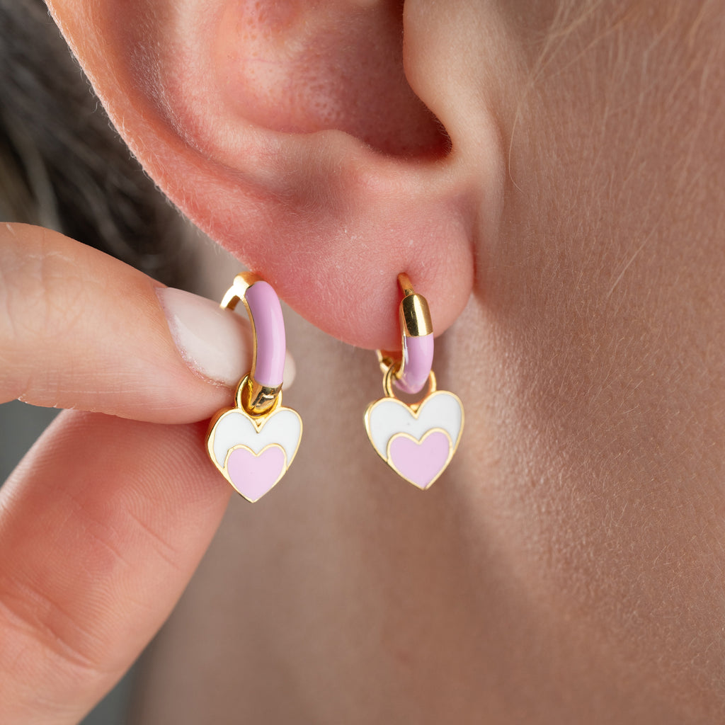 BARNENS TVÅHJÄRTAÖRHÄNGEN | 925 SILVER