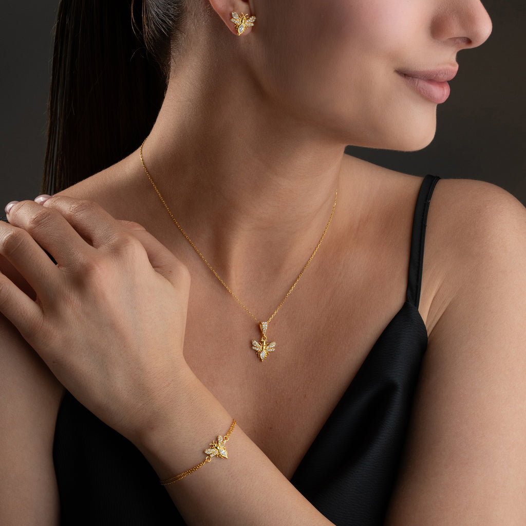 BIKRAGA | ARMBAND | ÖRONHÄNGNINGSSET | 925 SILVER