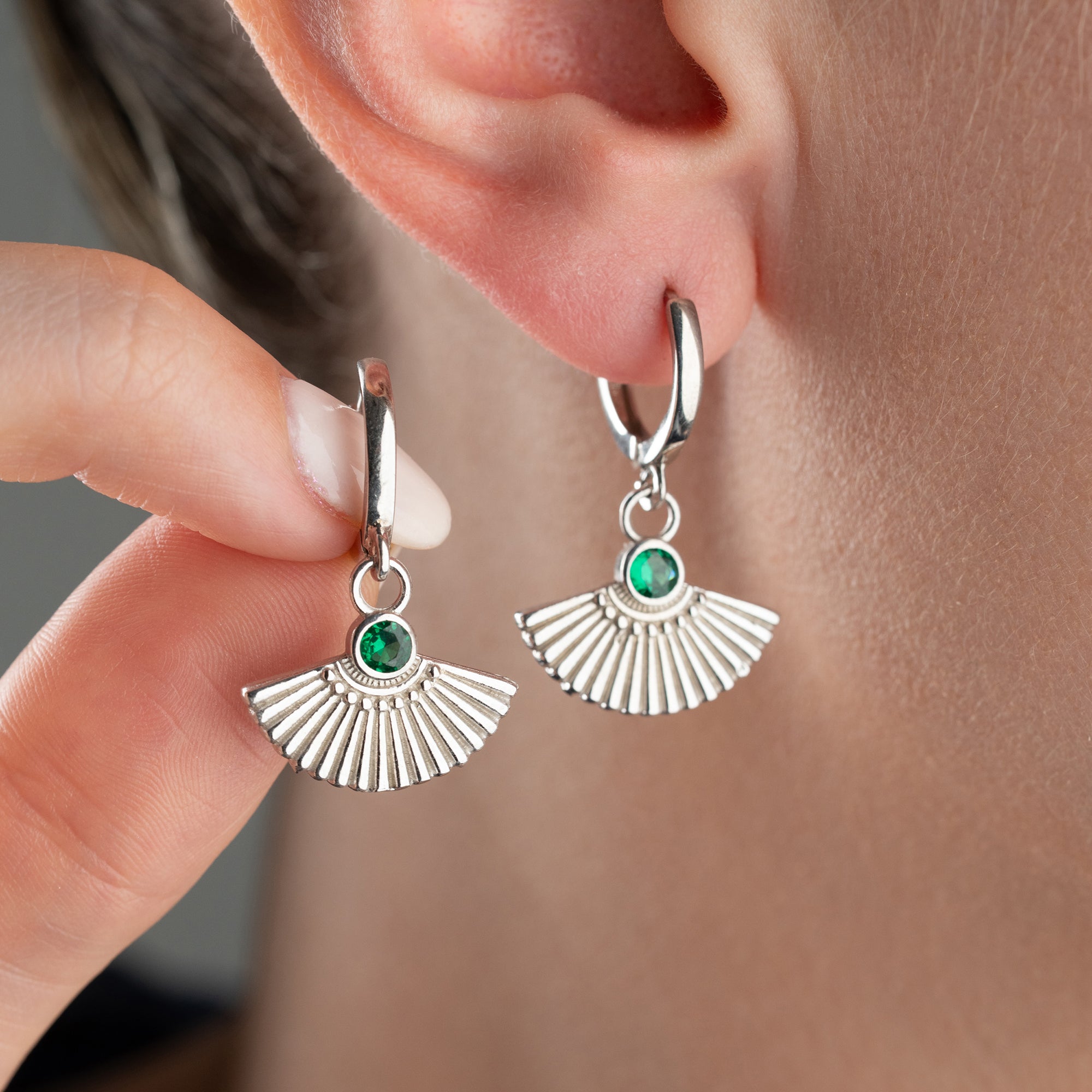 ZIRCONIA FLÄKTÖRHANGEN | 925 SILVER