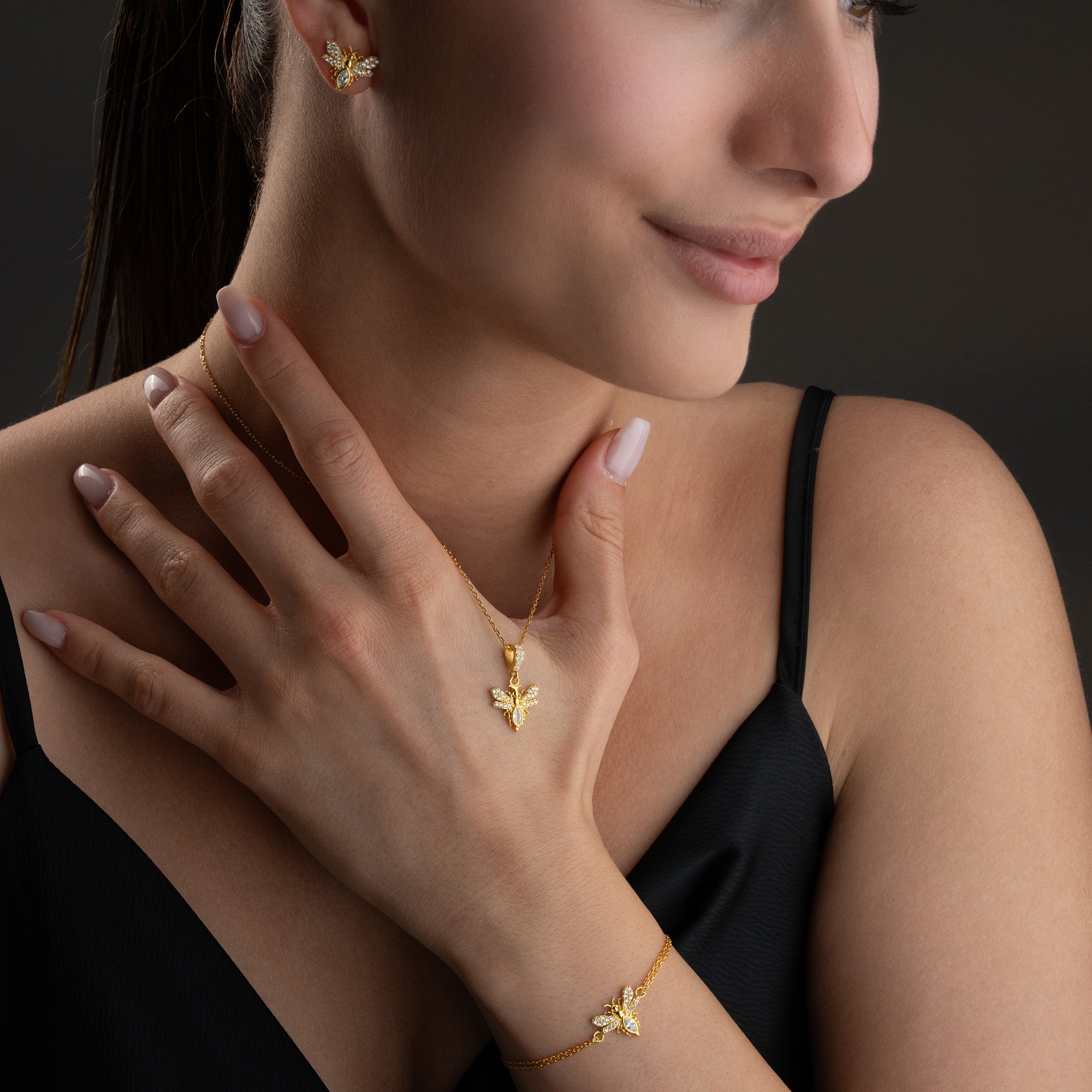 BIKRAGA | ARMBAND | ÖRONHÄNGNINGSSET | 925 SILVER