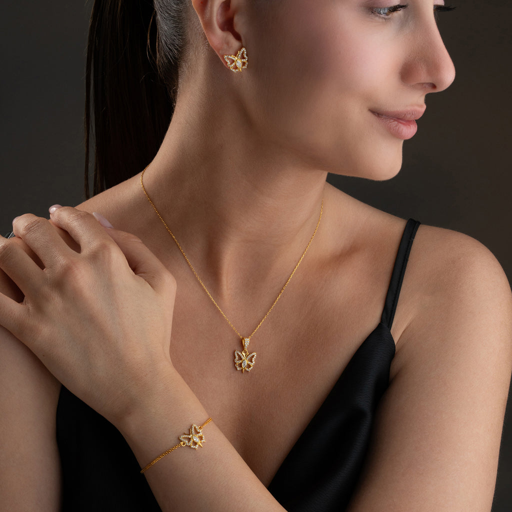 FJÄRIL KRAGE | ARMBAND | ÖRHÄNGNINGSSET | 925 SILVER