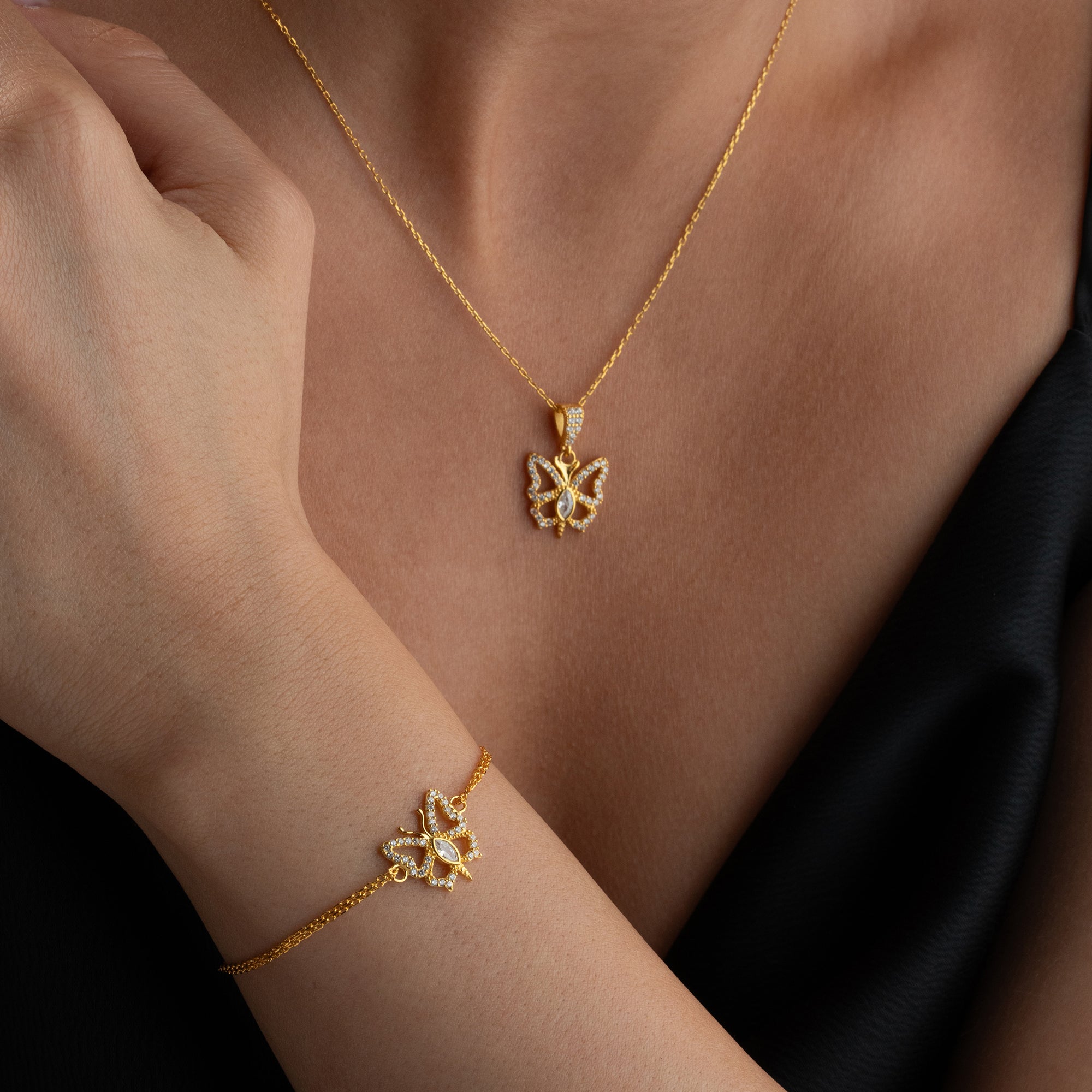 FJÄRIL KRAGE | ARMBAND | ÖRHÄNGNINGSSET | 925 SILVER