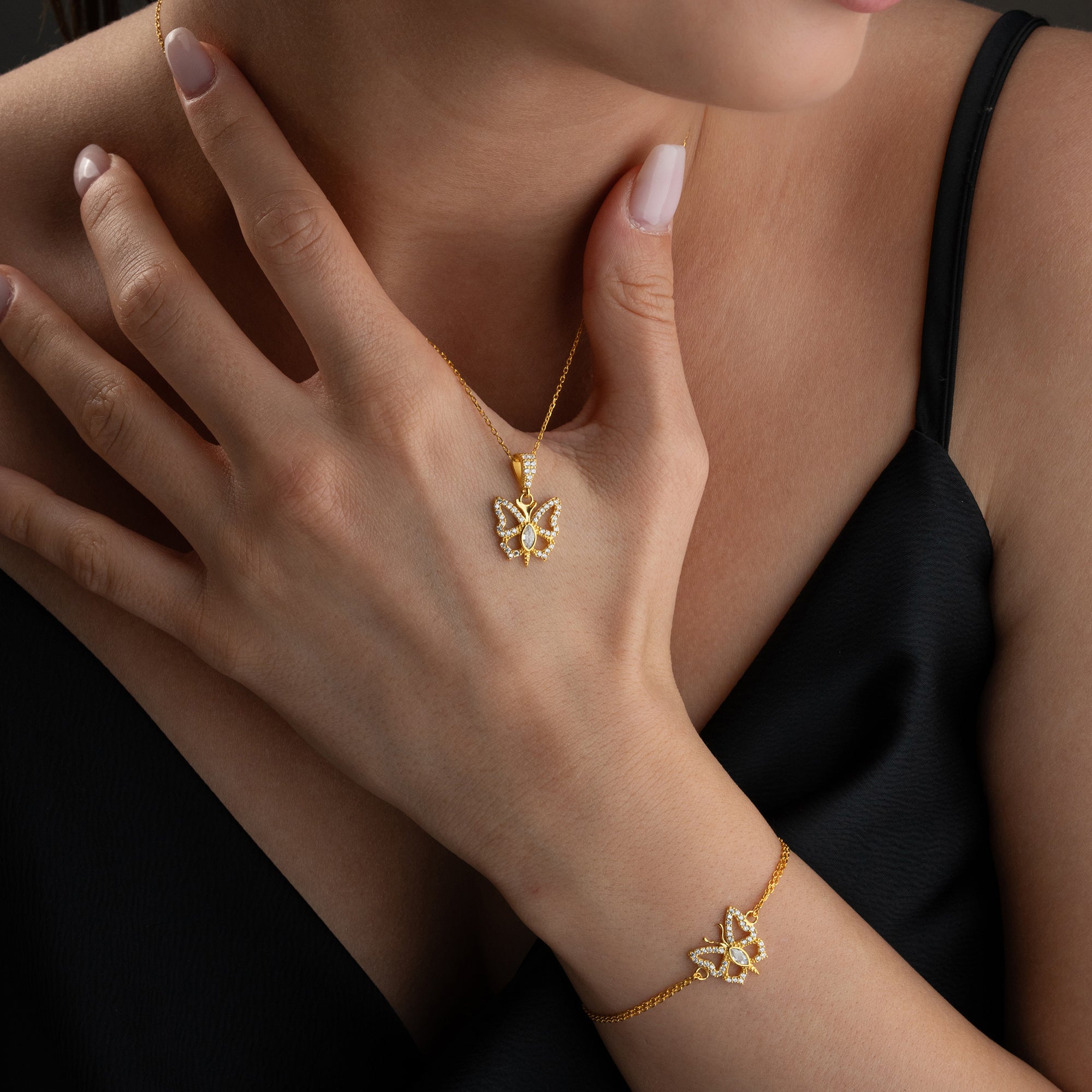 FJÄRIL KRAGE | ARMBAND | ÖRHÄNGNINGSSET | 925 SILVER