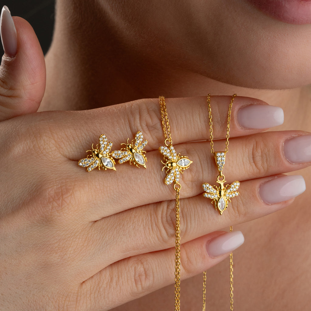 BIKRAGA | ARMBAND | ÖRONHÄNGNINGSSET | 925 SILVER