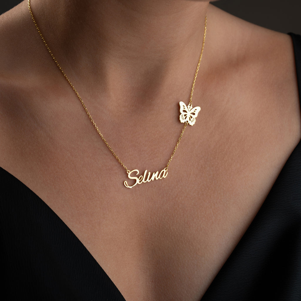 STOR FJÄRIL NAMN KRAGE | 925 SILVER