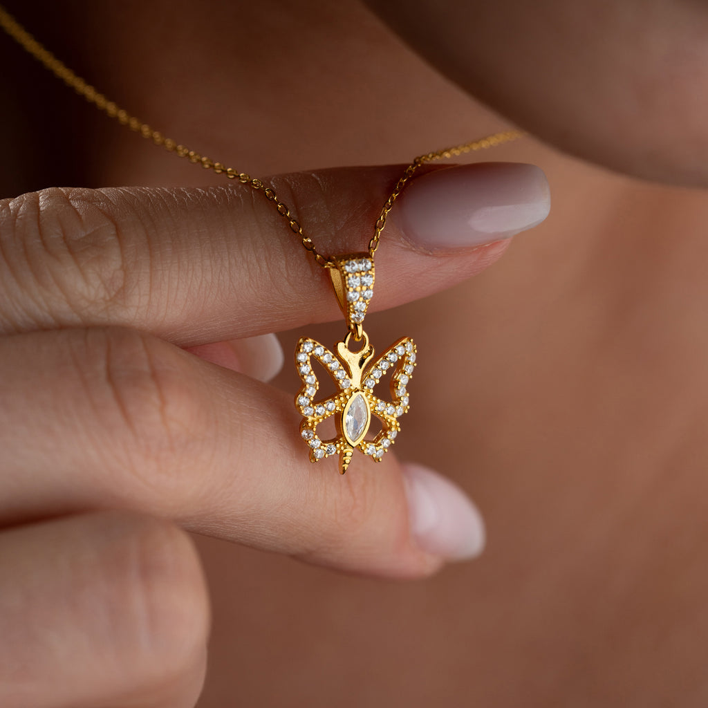 BIG BUTTERFLY HALSKETTE| 925 SILBER - Kardelen