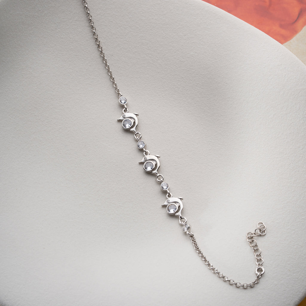 ARMBAND MED DELFIN STEN | 925 SILVER