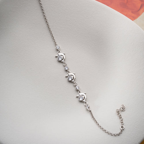 ARMBAND MED DELFIN STEN | 925 SILVER