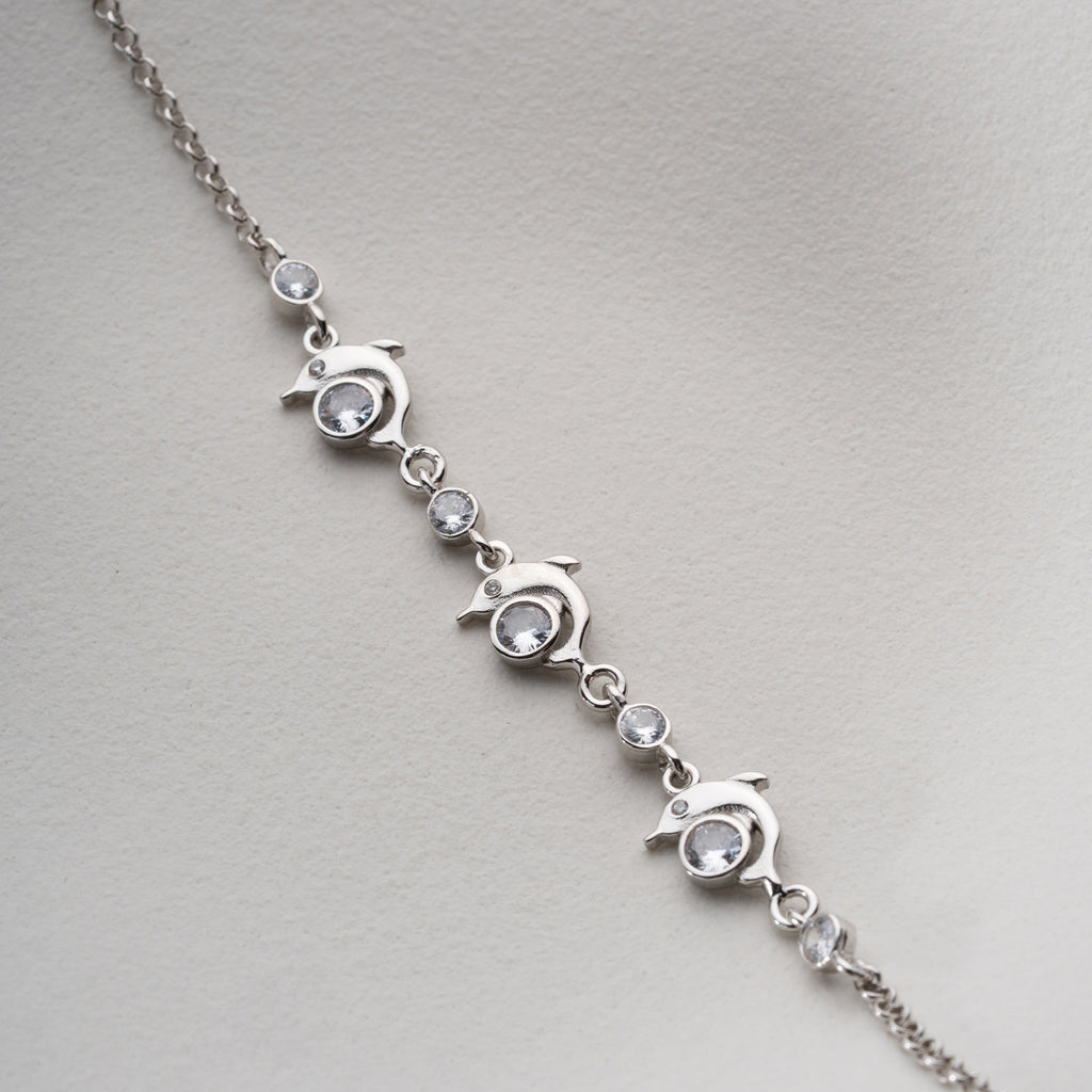 ARMBAND MED DELFIN STEN | 925 SILVER