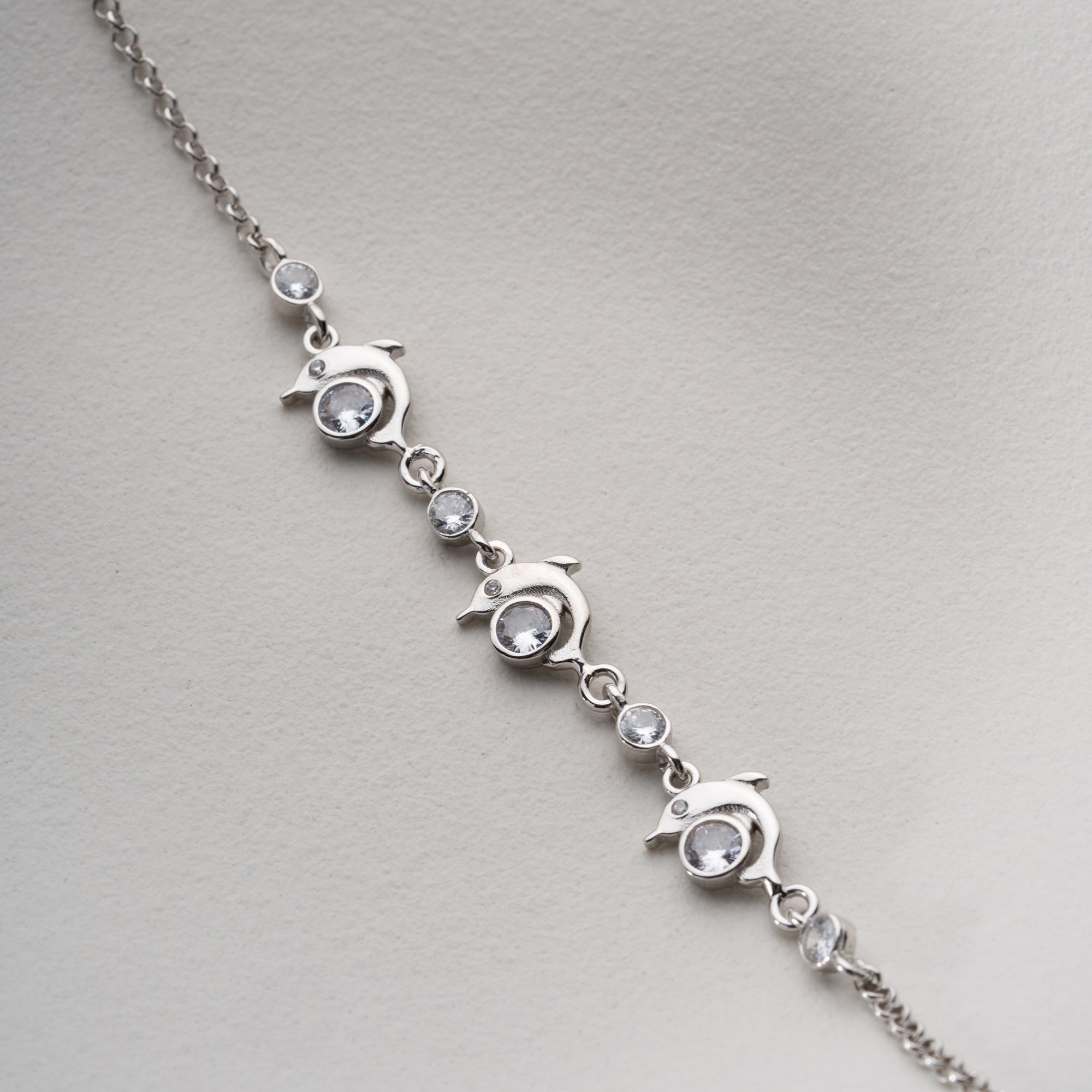 ARMBAND MED DELFIN STEN | 925 SILVER