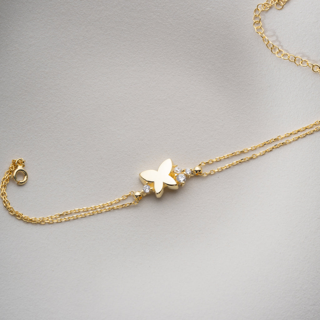 ARMBAND MED FJÄRILSSTEN | 925 SILVER