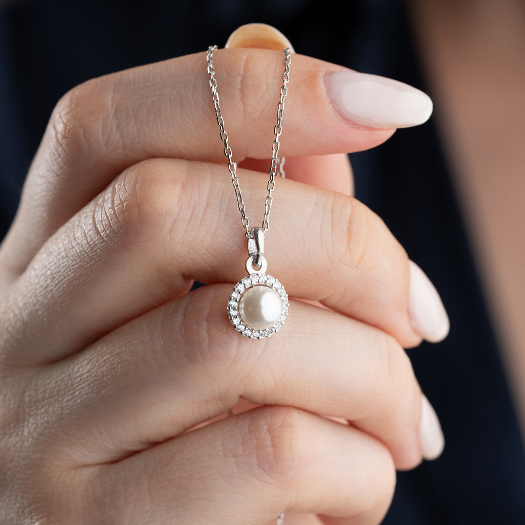 ZIRKONIAPÄRLHALSBAND | 925 SILVER