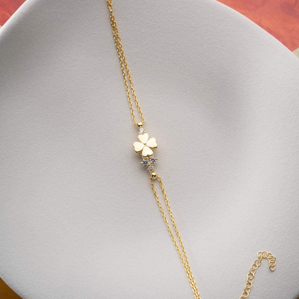 KLÖVER STEN ARMBAND | 925 SILVER