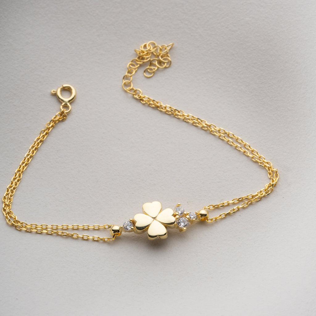 KLÖVER STEN ARMBAND | 925 SILVER