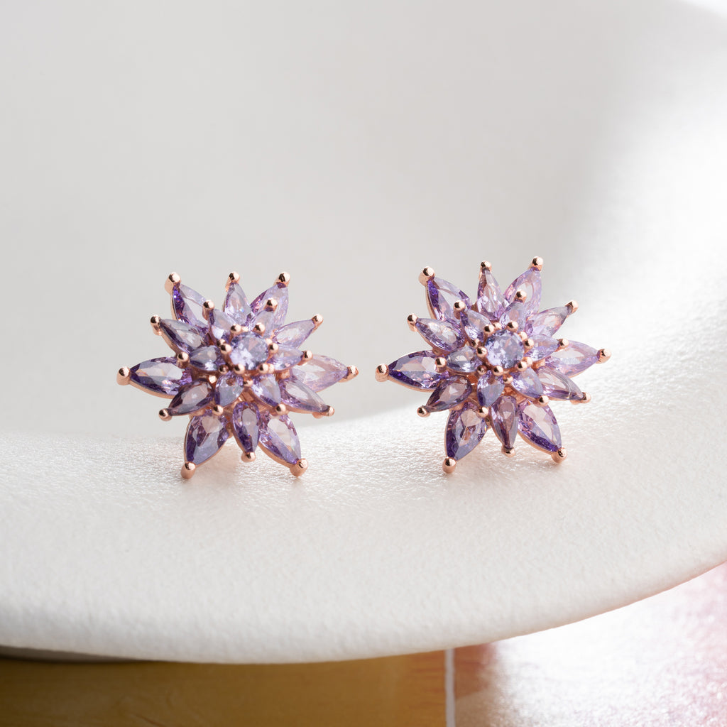 LOTUS LILA ÖGA-HÄNGE | 925 SILVER