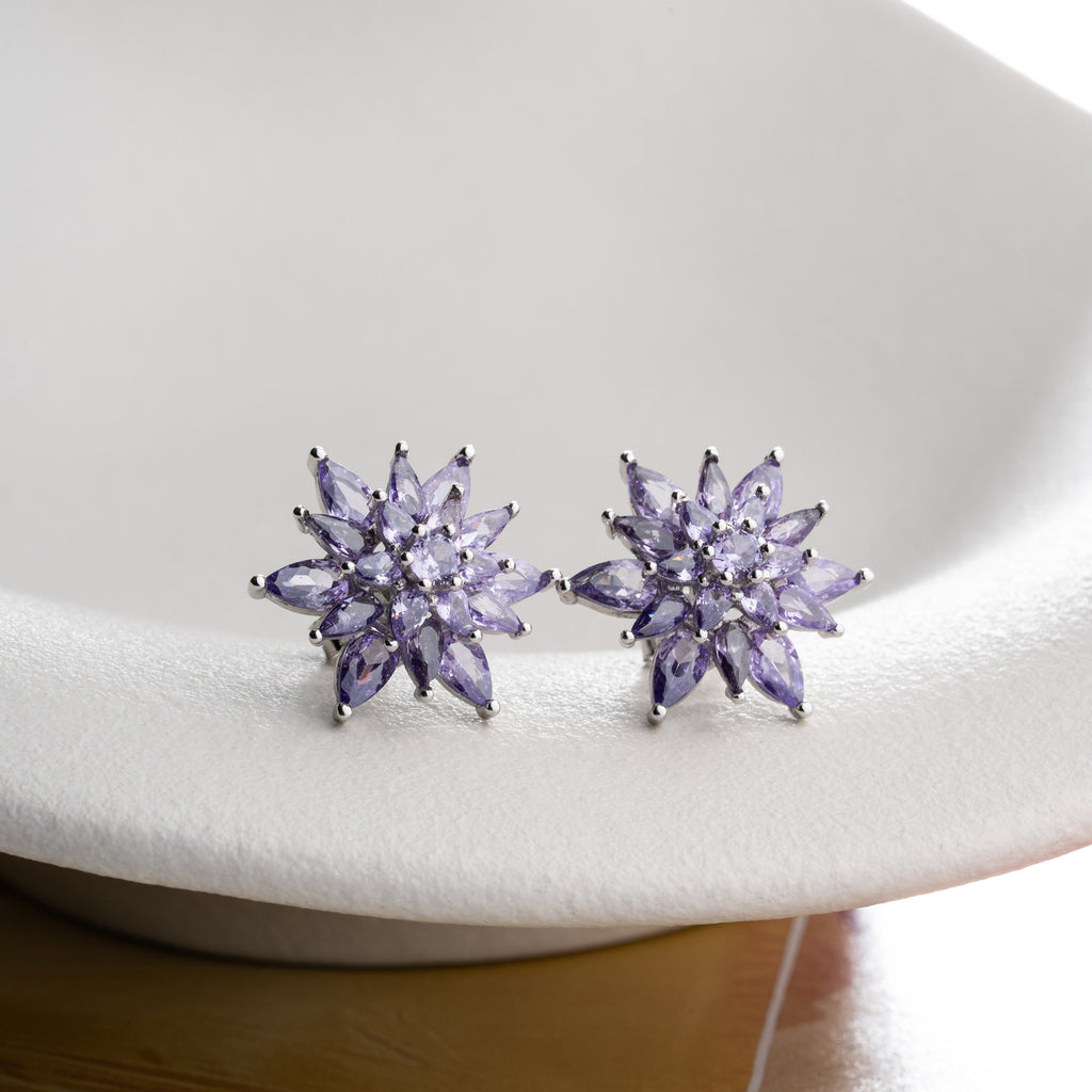 LOTUS LILA ÖGA-HÄNGE | 925 SILVER