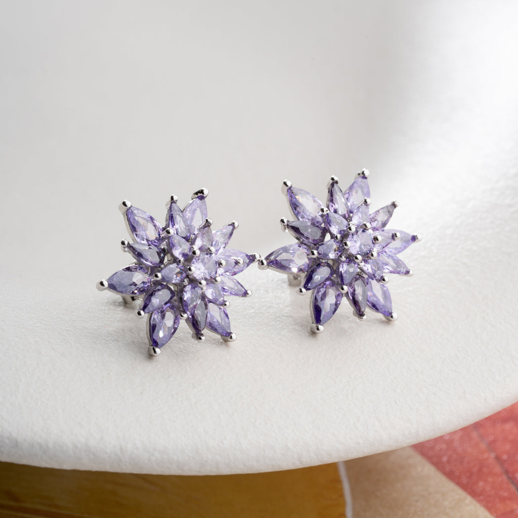 LOTUS LILA ÖGA-HÄNGE | 925 SILVER