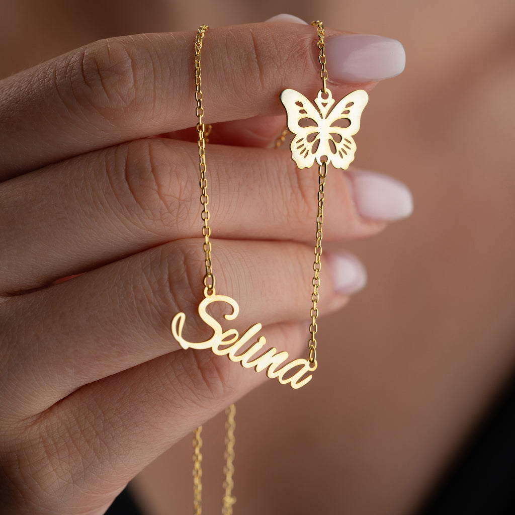 STOR FJÄRIL NAMN KRAGE | 925 SILVER