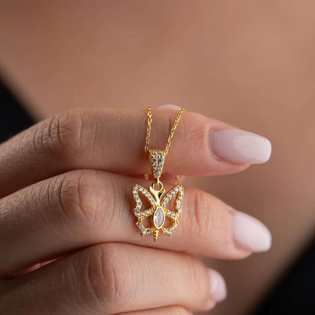 STORT FJÄRIL KRAGE| 925 SILVER