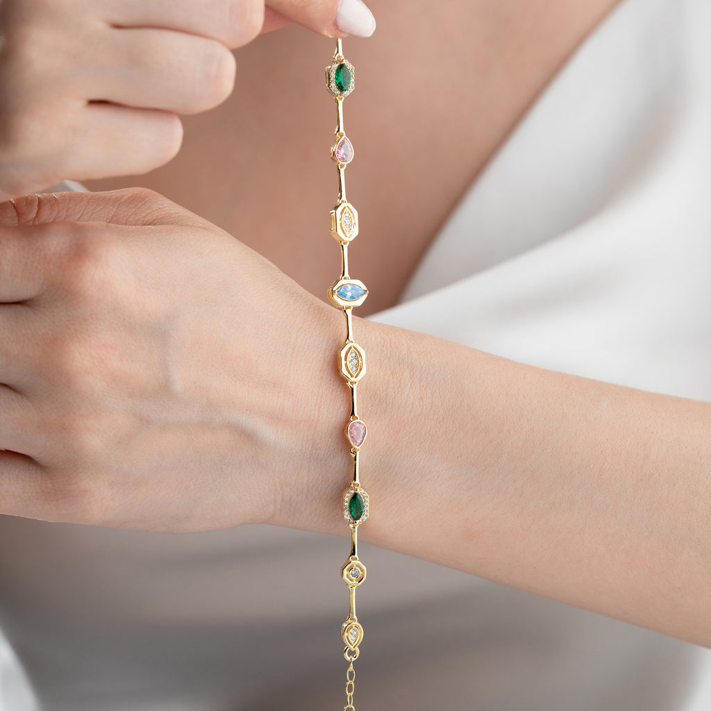 DESIGN FÄRGAT ARMBAND | 925 SILVER