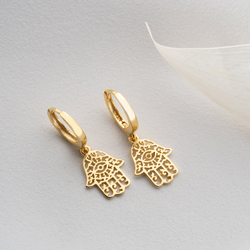 FATIMA'S HAND MATRIX ÖRONHÄNG | 925 SILVER