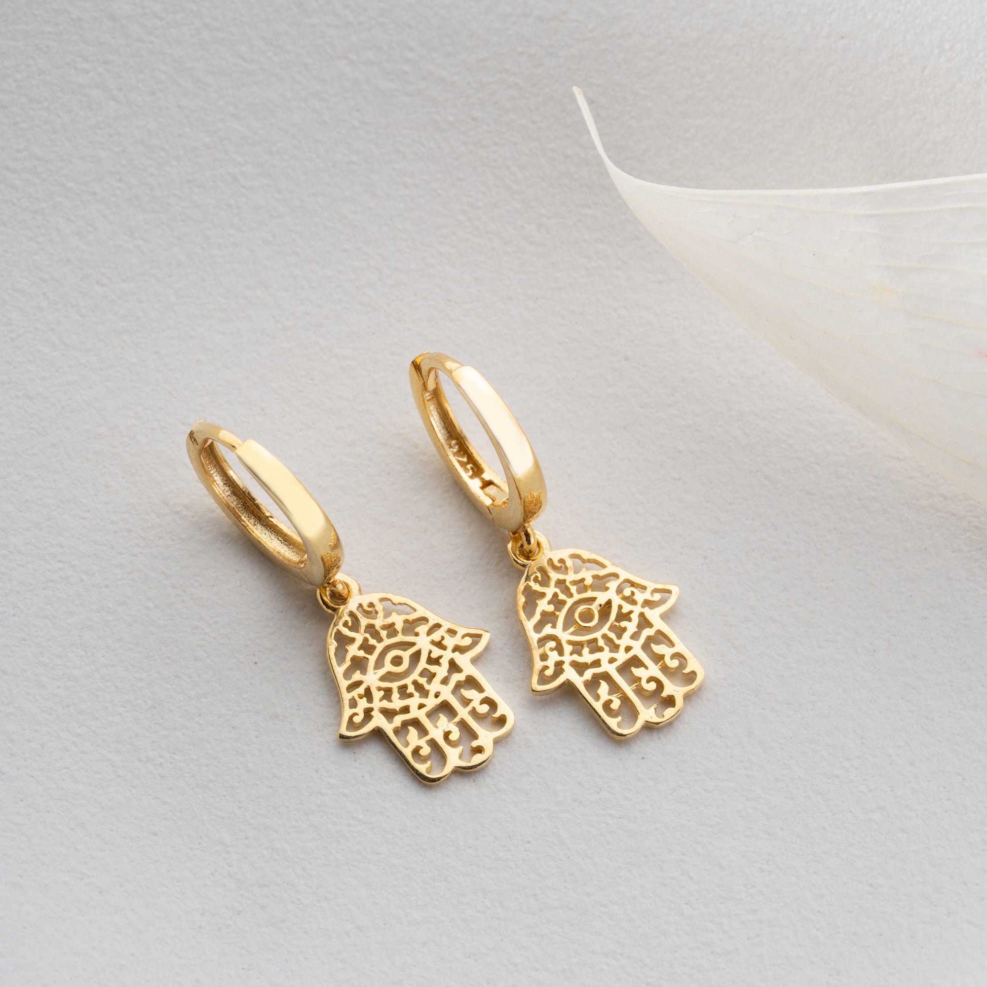 FATIMA'S HAND MATRIX ÖRONHÄNG | 925 SILVER