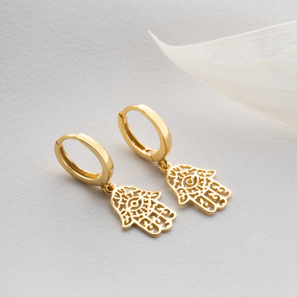 FATIMA'S HAND MATRIX ÖRONHÄNG | 925 SILVER