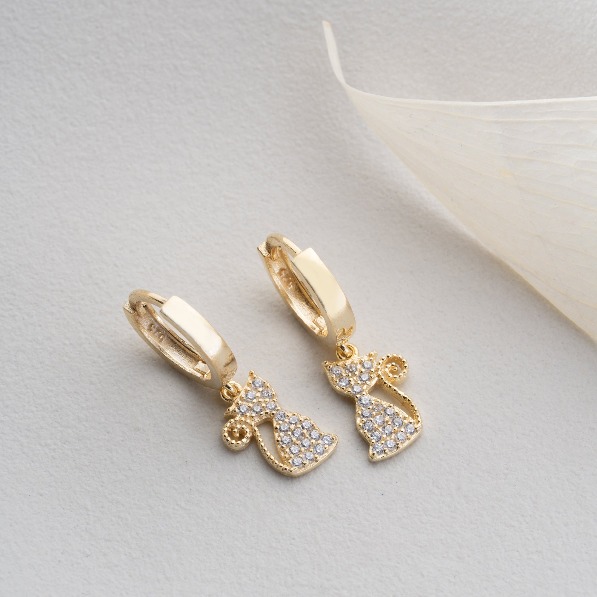 KATTSTENÖRHÄNGEN | 925 SILVER