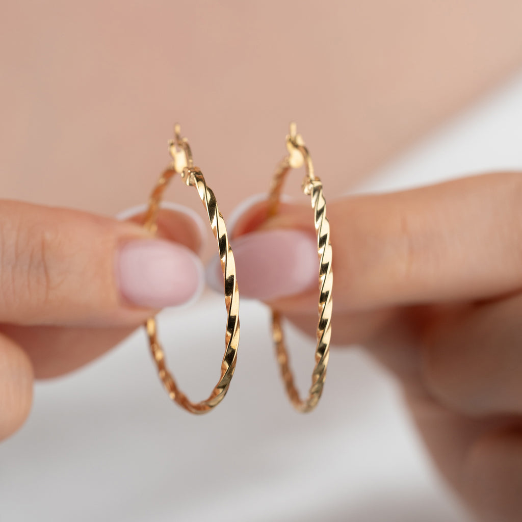 TWIST HOOP ÖRHÄNGEN | 925 SILVER
