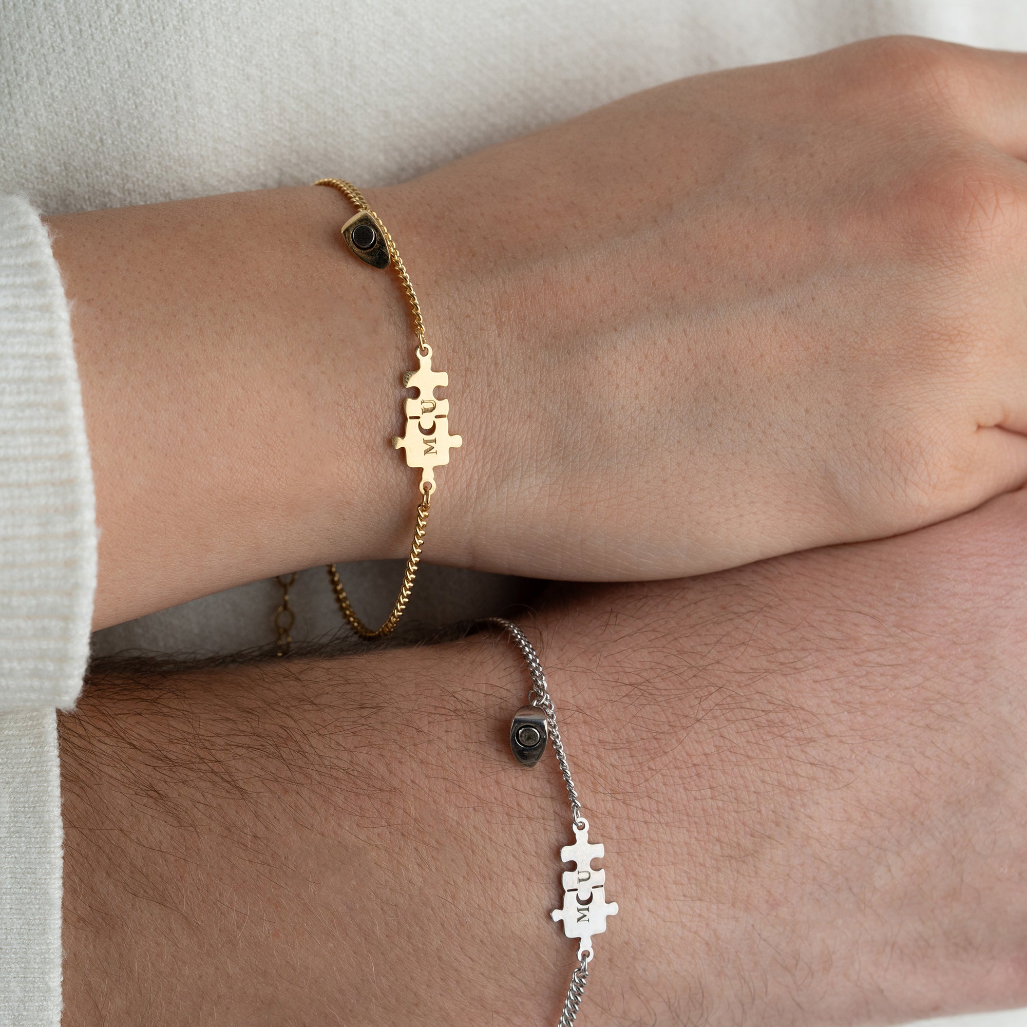 PUSSEL HJÄRTA PARTNER ARMBAND | 925 SILVER