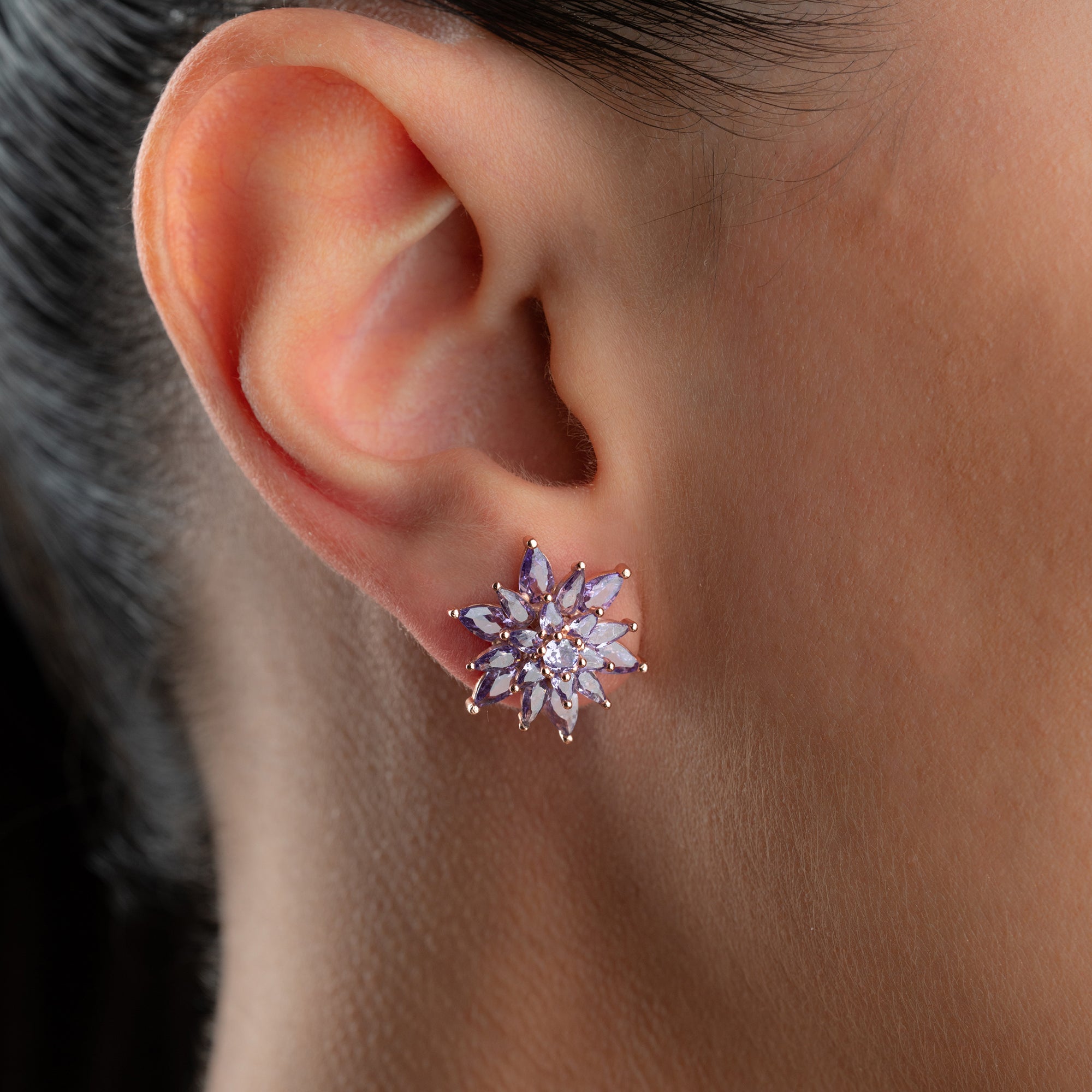 LOTUS LILA ÖGA-HÄNGE | 925 SILVER