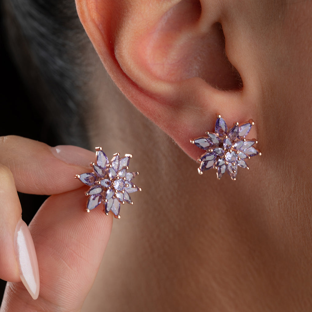 LOTUS LILA ÖGA-HÄNGE | 925 SILVER